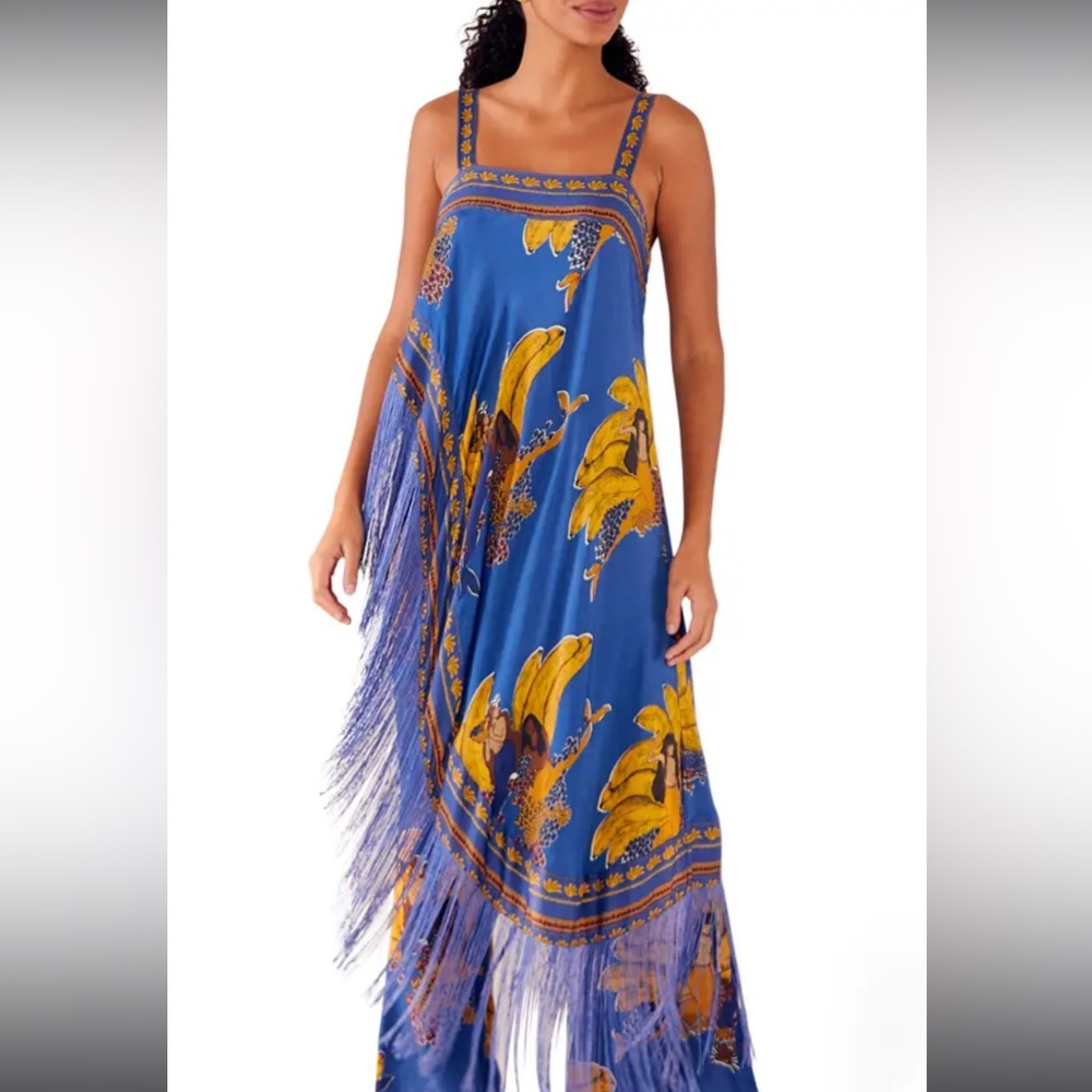 Farm Rio Mermaid Banana Fringe Top / Tunic